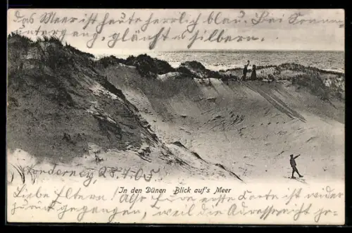 AK Norderney, In den Dünen, Blick auf`s Meer