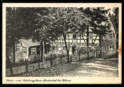 Lithographie Dhünn /Wermelskirchen, Ferien- und Erholungsheim Lindenhof