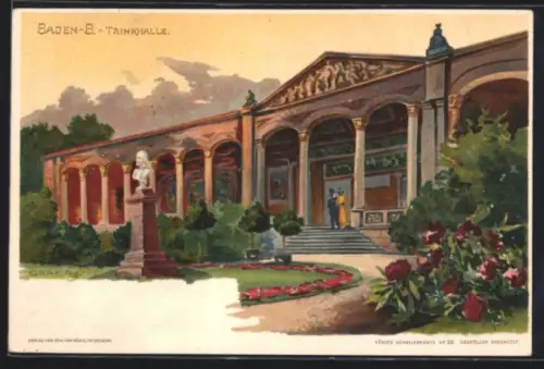 Künstler-AK G. Graf: Baden Baden, Blick auf die Trinkhalle