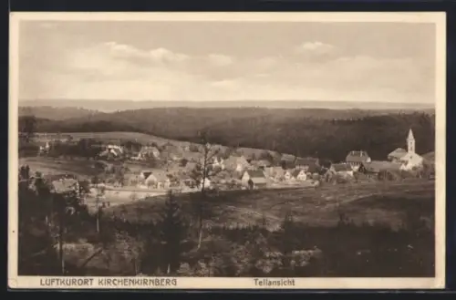 AK Kirchenkirnberg, Teilansicht mit Kirche