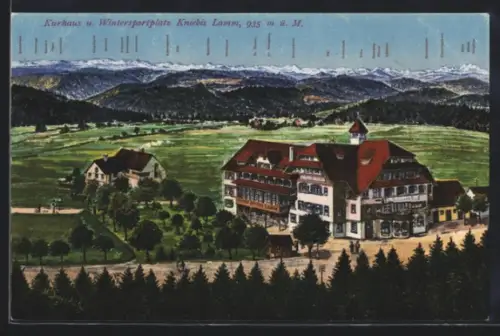 AK Kniebis, Gasthof-Pension Lamm aus der Vogelschau