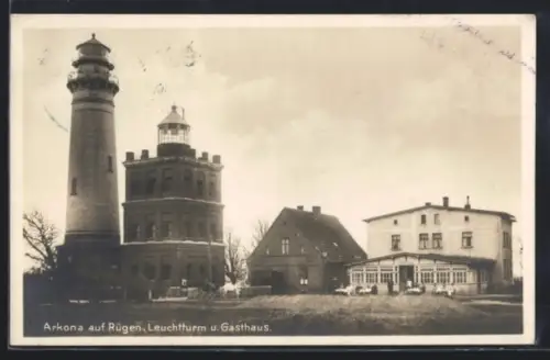 AK Arkona auf Rügen, Leuchtturm und Gasthaus
