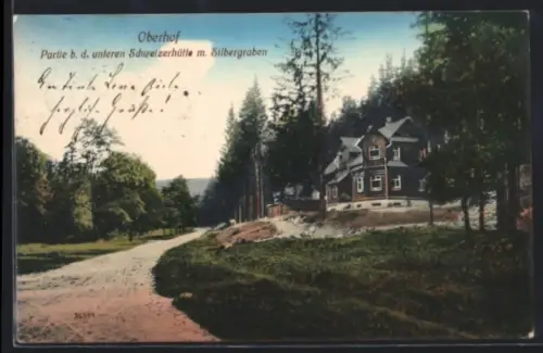 AK Oberhof, Partie b. d. unteren Schweizerhütte m. Silbergraben