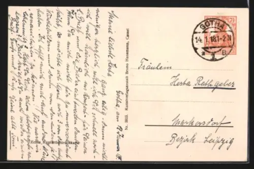 AK Gotha, Bade-Anstalt mit Strassenpartie