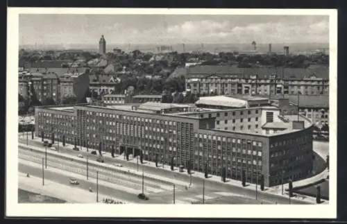AK Berlin-Charlottenburg, Haus des Rundfunks und Stadtpanorama aus der Vogelschau