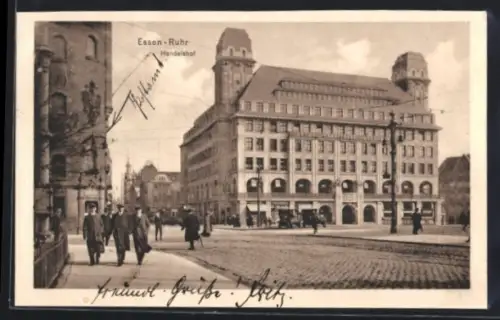 AK Essen /Ruhr, Hotel Handelshof mit Strassenpartie