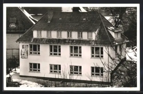 AK Allfeld, Südansicht der Kinderschule im Winter