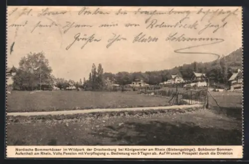 AK Königswinter am Rhein, Nordische Sommerhäuser im Wildpark der Drachenburg