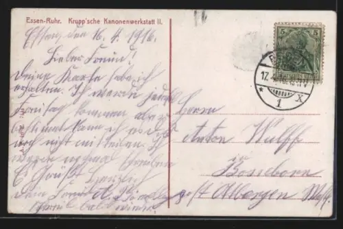 AK Essen-Ruhr, Krupp`sche Kanonenwerkstatt