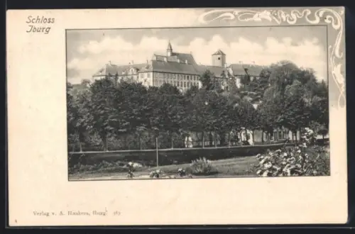 Lithographie Iburg, Schloss Iburg, Passepartout