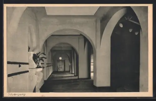 AK Bingen am Rhein, Institut St. Mariä der Englischen Fräulein, Säulengang