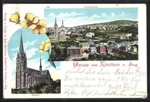 AK Kirchen a. Sieg, Totalansicht, Kirche