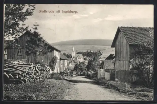 AK Brotterode /Thür. Wald, Der Schützenhof, Blick auf die Kirche