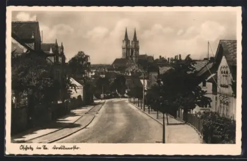AK Oschatz, Partie in der Dresdenerstrasse
