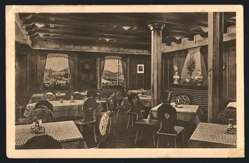 AK Köln, Innenansicht von Urban`s Hotel Ewige Lampe