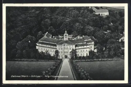 AK Dahme /Mark, Blick auf das Schloss, Fliegeraufnahme