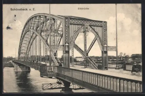 AK Schönebeck a. E., Elbbrücke