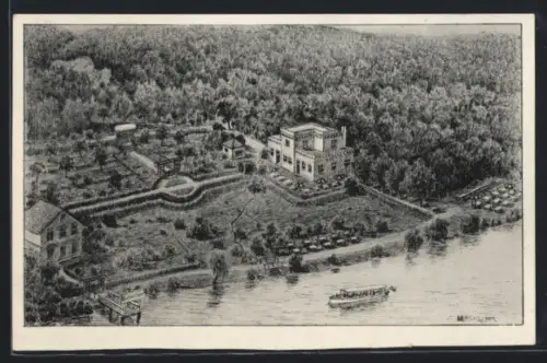 Künstler-AK Buckow /Märk. Schweiz, Gaststätte Buchenfried am Schermützelsee