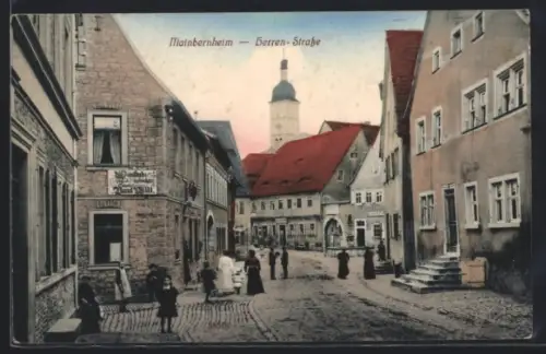 AK Mainbernheim, Herren-Strasse mit Gasthaus Paul Will