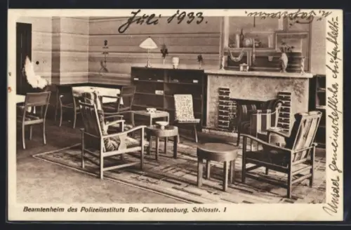 AK Berlin-Charlottenburg, Beamtenheim des Polizeiinstituts, Schlossstrasse 1, Innenansicht
