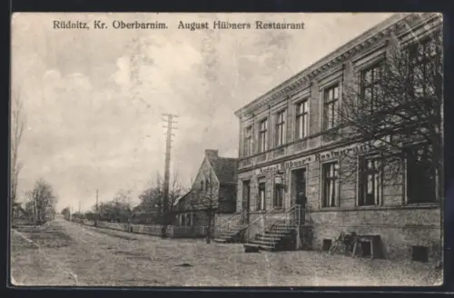 AK Rüdnitz /Kr. Oberbarnim, August Hübners Restaurant