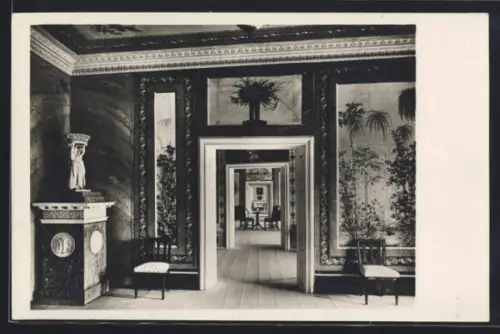 Foto-AK Deutscher Kunstverlag Nr. 2: Hohenzieritz, Schloss, Zimmerflucht a. d. Gartenseite, Deutscher Kunstverlag, Berli