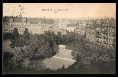 AK Chemnitz, Blick zum Kaiserplatz