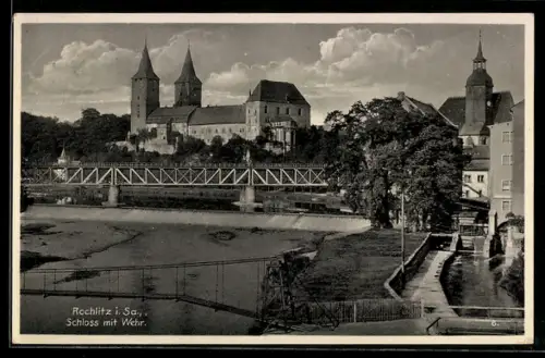 AK Rochlitz i. Sa., Schloss mit Wehr