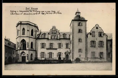 AK Bad Nassau, Schloss, Geburtshaus des Freiherrn vom und zum Stein
