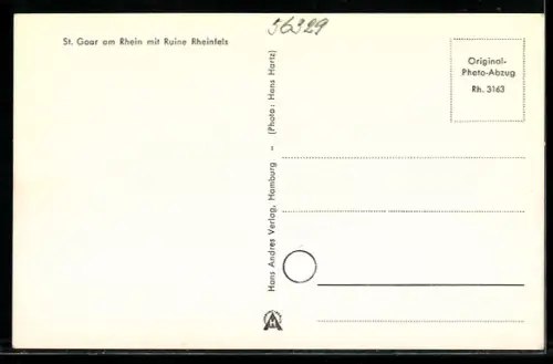 AK St. Goar am Rhein, Ruine Rheinfels, Stadtansicht, Rhein
