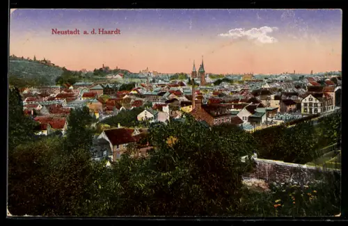 AK Neustadt a. d. Haardt, Ortsansicht aus der Vogelschau