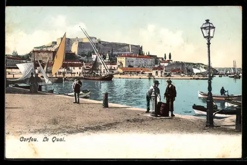 Künstler-AK Corfou, Le Quai
