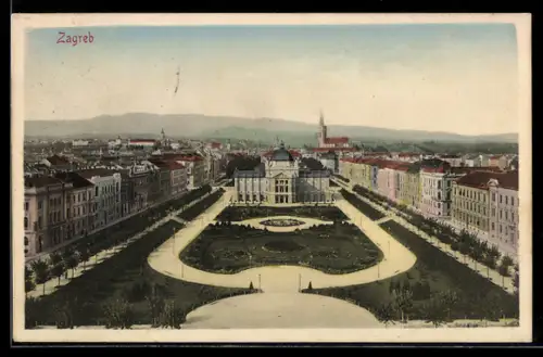 AK Zagreb, Schloss, Im Hintergrund Kirche