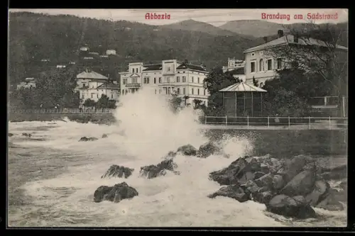 AK Abbazia, Brandung am Südstrand