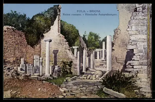 AK Brioni, Ruine romana-Römische Ausgrabungen