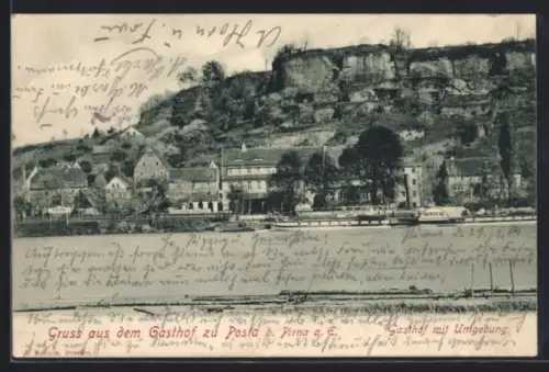 AK Posta b. Pirna, Gasthof zu Posta