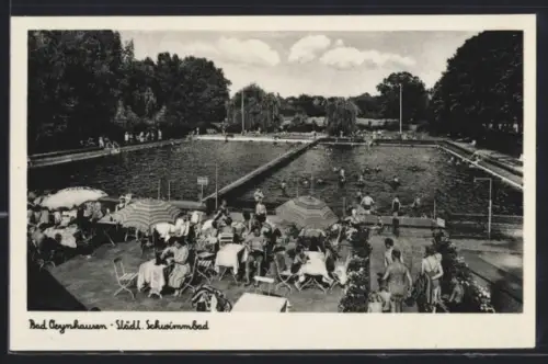 AK Bad Oeynhausen, Städtisches Schwimmbad mit Cafe