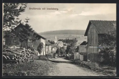 AK Brotterode /Thür. Wald, Der Schützenhof, Blick auf die Kirche