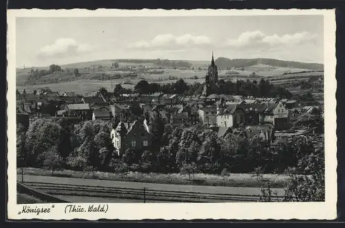 AK Königsee /Thür. Wald, Teilansicht mit Kirche
