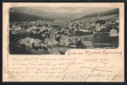 AK Manebach-Kammerberg, Panorama aus der Vogelschau