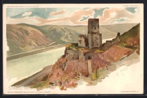 Künstler-AK P.Schmohl: Schloss Gutenfels