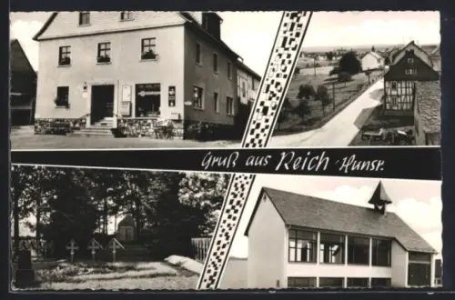 AK Reich /Hunsr., Kaufhaus Michel, Friedhof, Strassenpartie