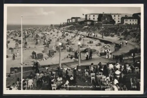 AK Wangerooge, Nordseebad, Am Strande mit Cafe