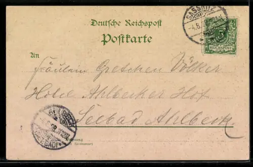 Lithographie Insel Rügen, Strandhotel, Königstuhl