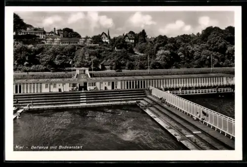 AK Kiel, Bellevue mit Badeanstalt