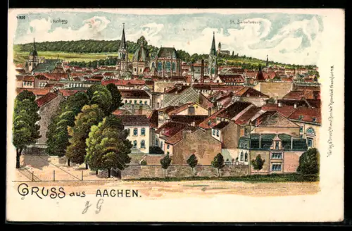 Lithographie Aachen, Totalansicht