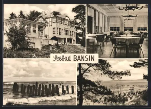 AK Bansin, FDGB-Heim Seeschloss, Strand