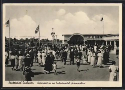 AK Cuxhaven, Kurkonzert bei der Seebadeanstalt Grimmershörn, 