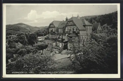 AK Wernigerode /Harz, Erholungsheim Küsterskamp aus der Vogelschau