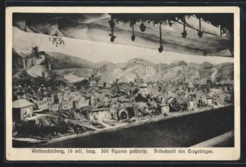 AK Schneeberg i. Erzgeb., Weihnachtsberg, Volkskunst des Erzgebirges, 500 Figuren